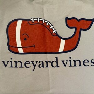 Vineyard Vines Football Whale Tee in Red and White